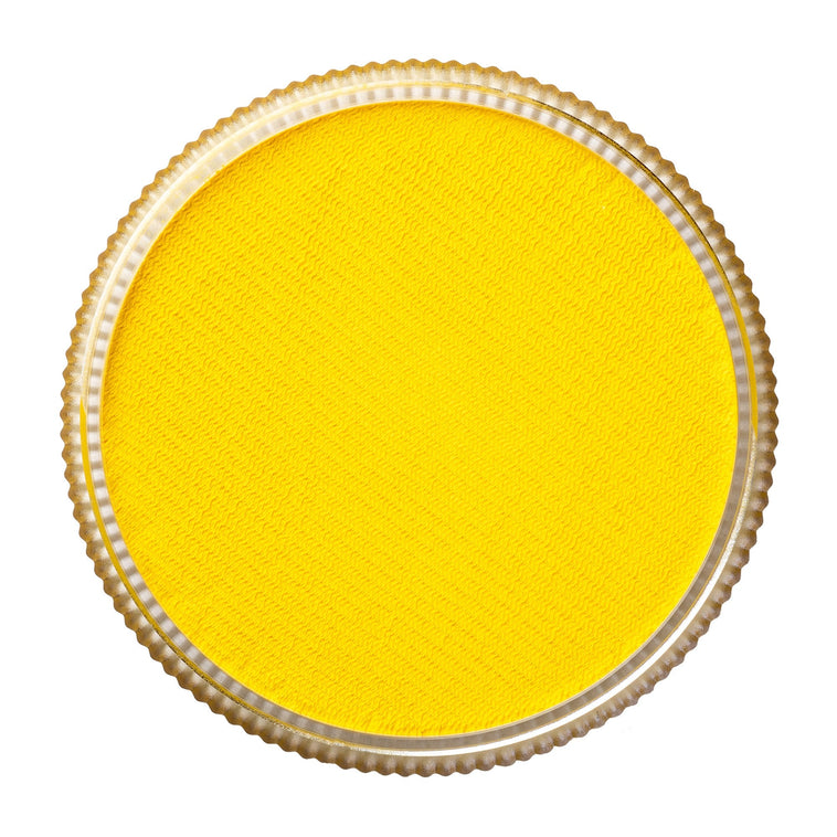 TAG Regular Canary Yellow face paint 32g colour swatch top view TAG Regular Canary Yellow face paint 32g colour swatch top view