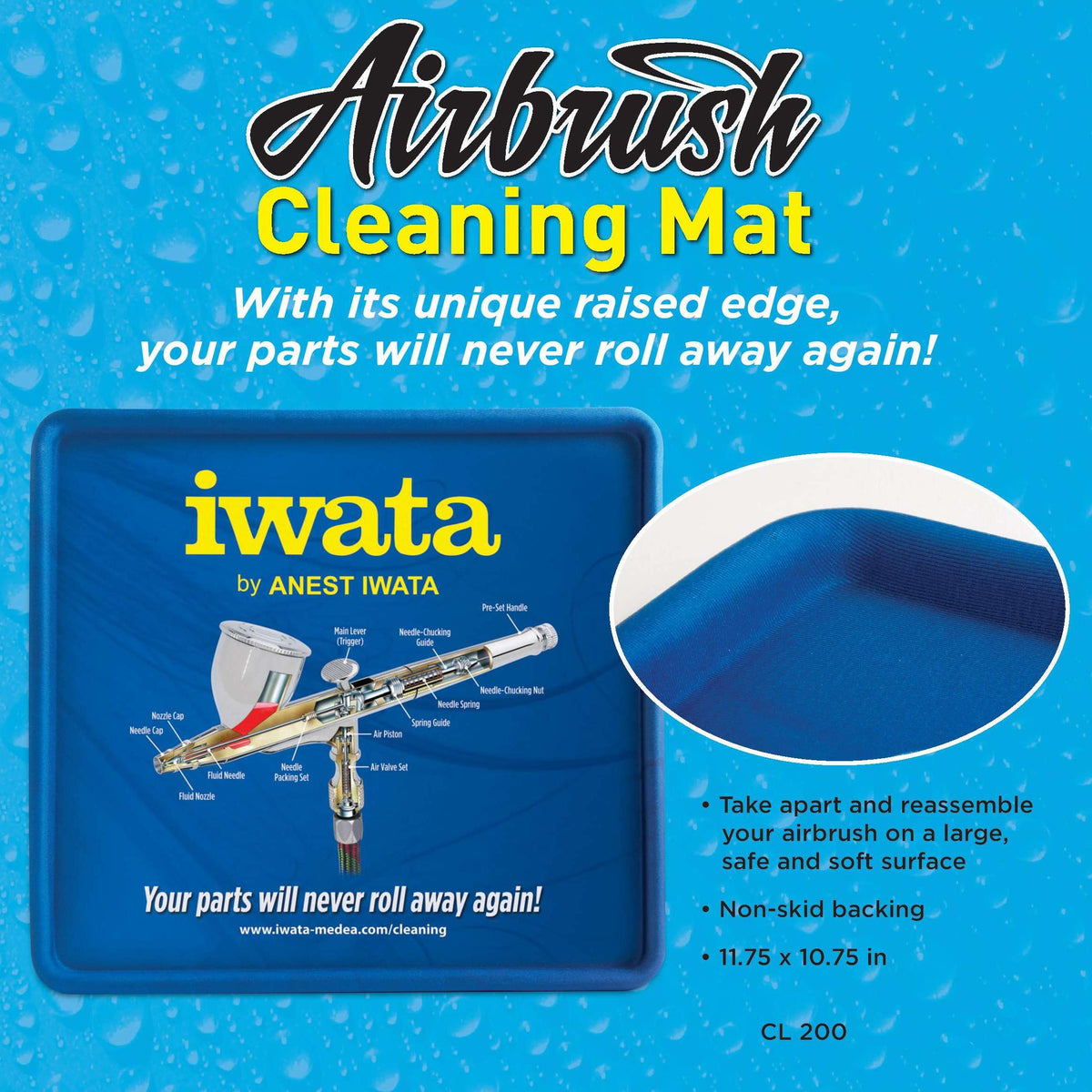 Iwata Raised Ridge Airbrush Cleaning Mat