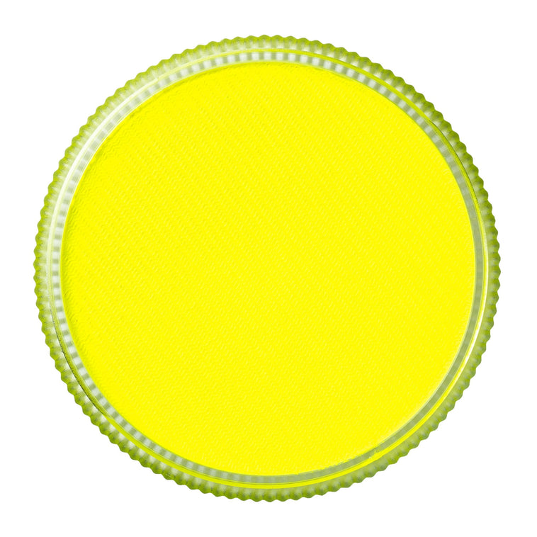 TAG Neon Yellow face paint 32g colour swatch top view
