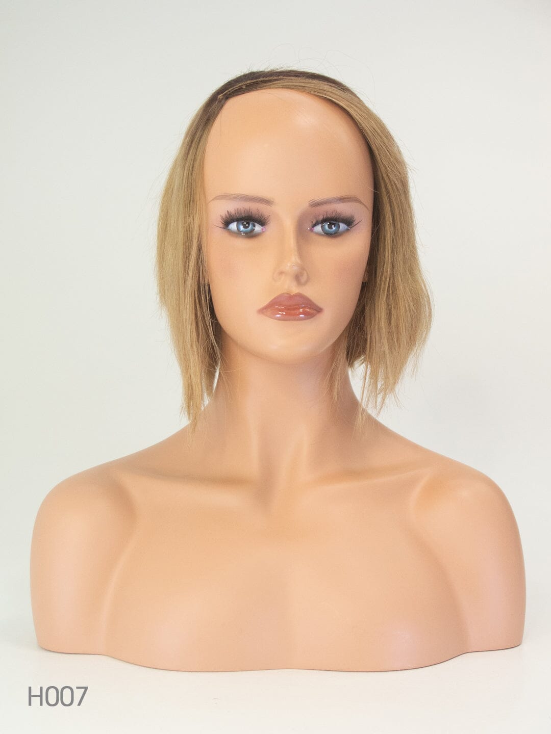 Dark Blonde - Brown Roots 30cm Human Hair Wig