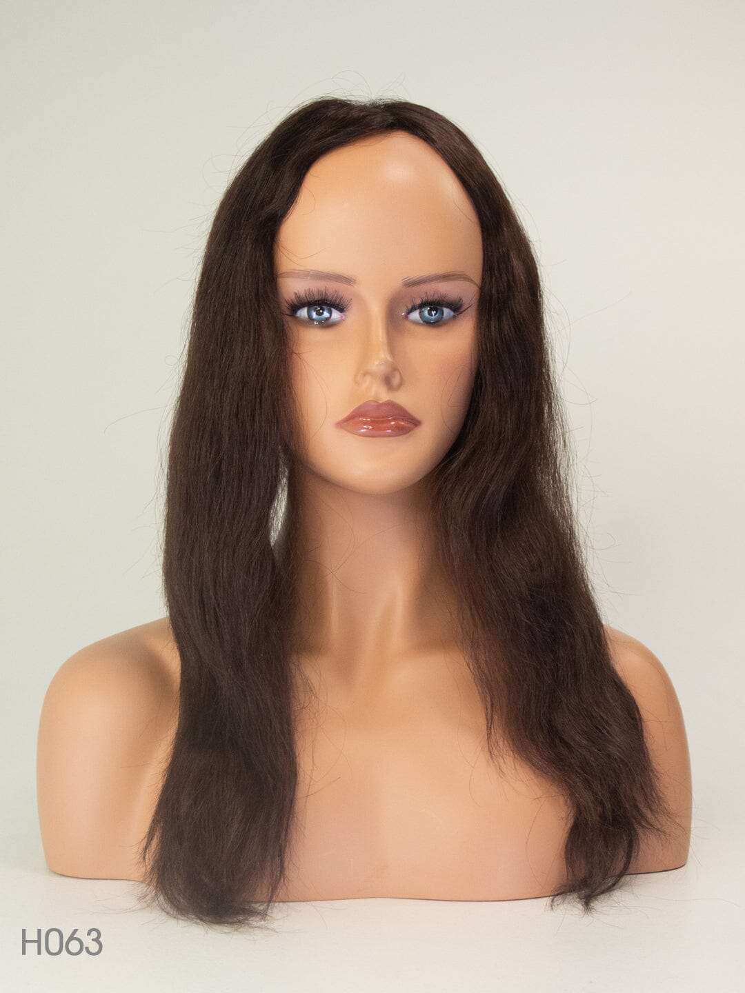 Dark Brown 55cm Human Hair Topper