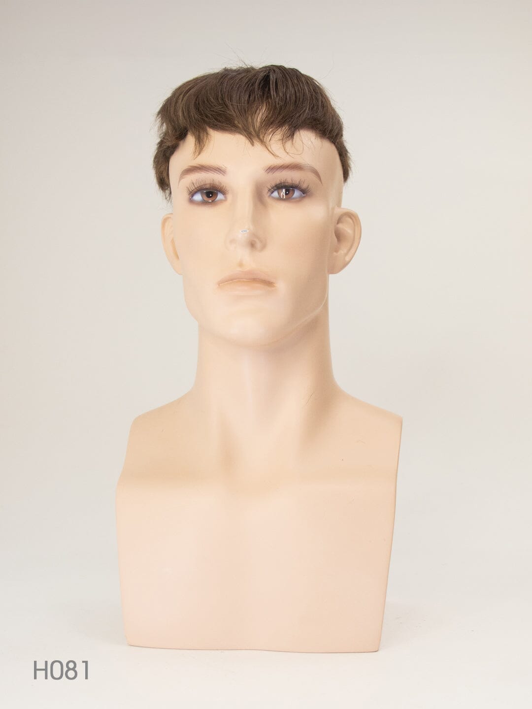 Med Brown Short Human Hair Toupee