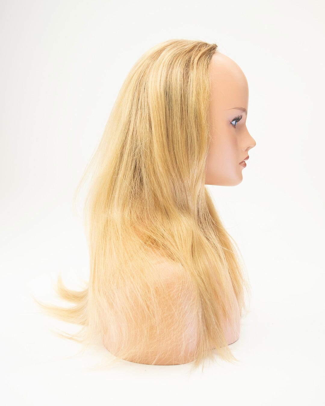 Warm Blonde - Dark Blonde Roots 60cm Human Hair Wig