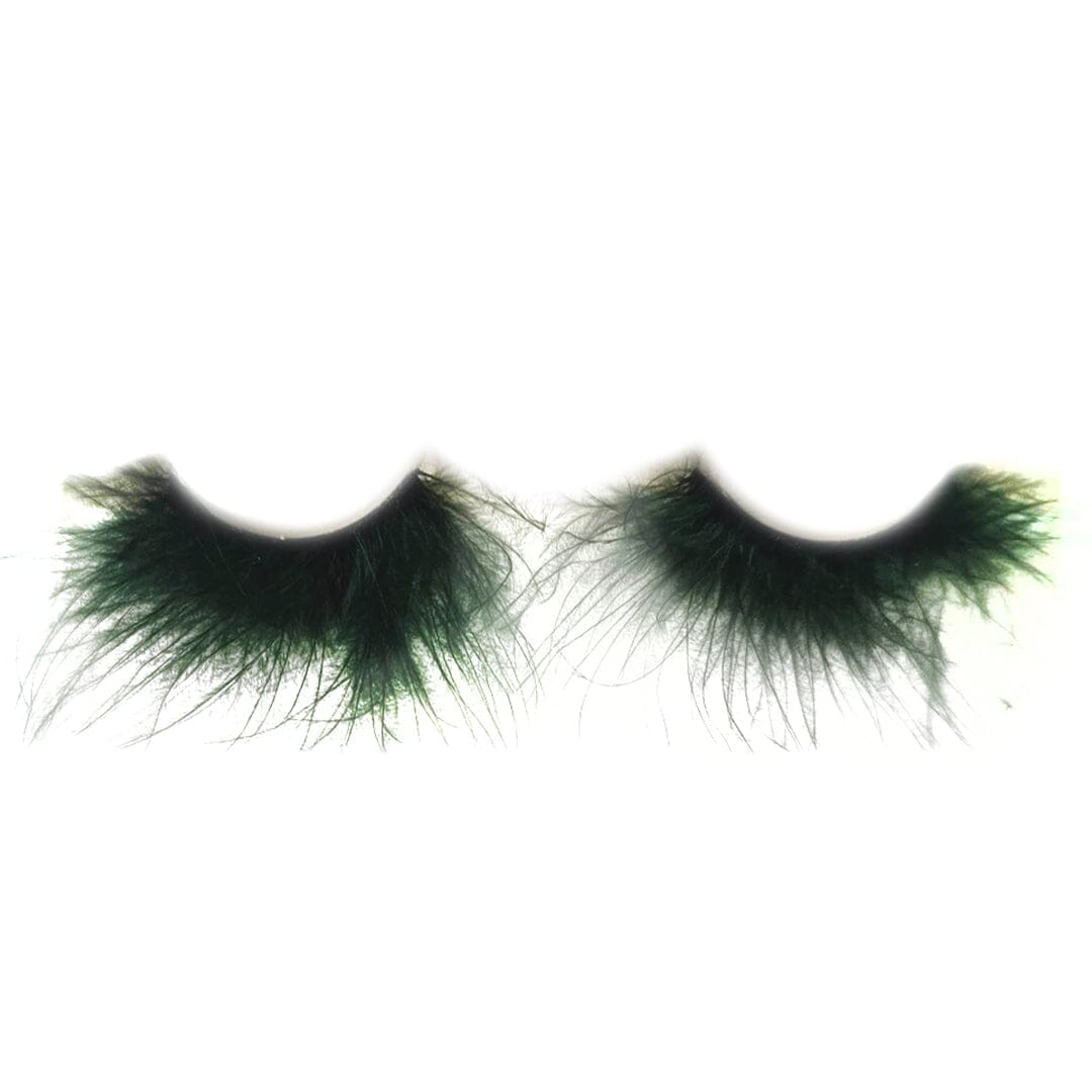 Floating Feather Dark Green Lashes